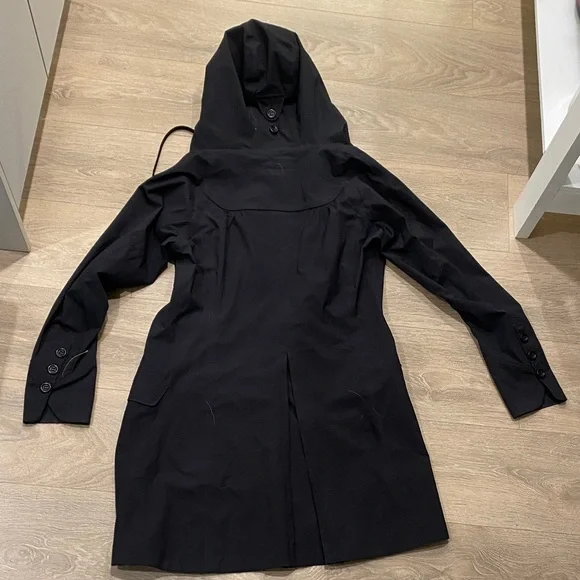 MEC Charcoal Hooded Trench Coat - Picture 6 of 6